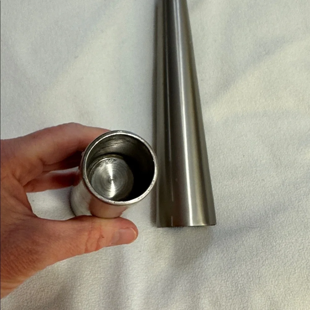 Pair of West Elm Silver Cone shaped Candle Holders